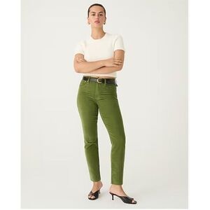 J. Crew Corduroy 9" Vintage Slim Straight Mid-Rise Pant Preppy Green 26